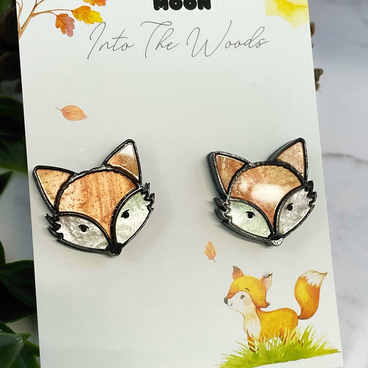 Marble Fox Statement Studs - Lost Minds Clothing