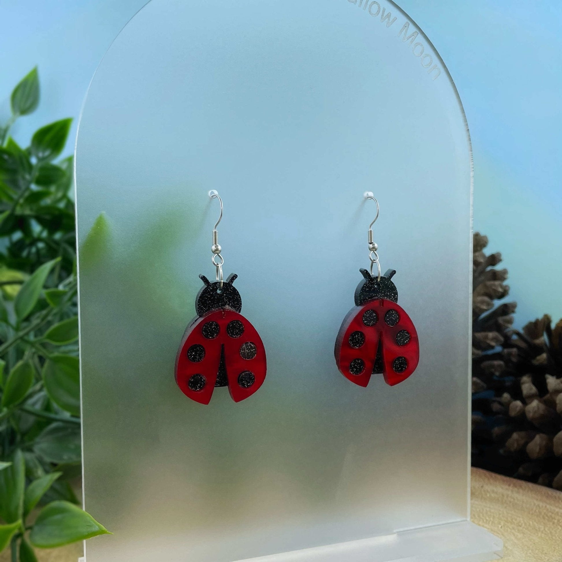 Marble Ladybug Earrings - Lost Minds Clothing