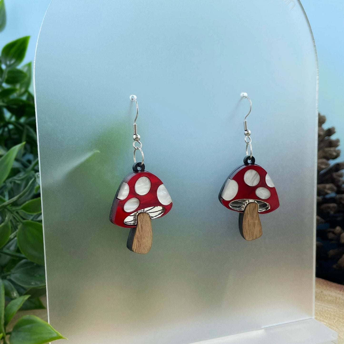 Marble Toadstool Earrings - Lost Minds Clothing