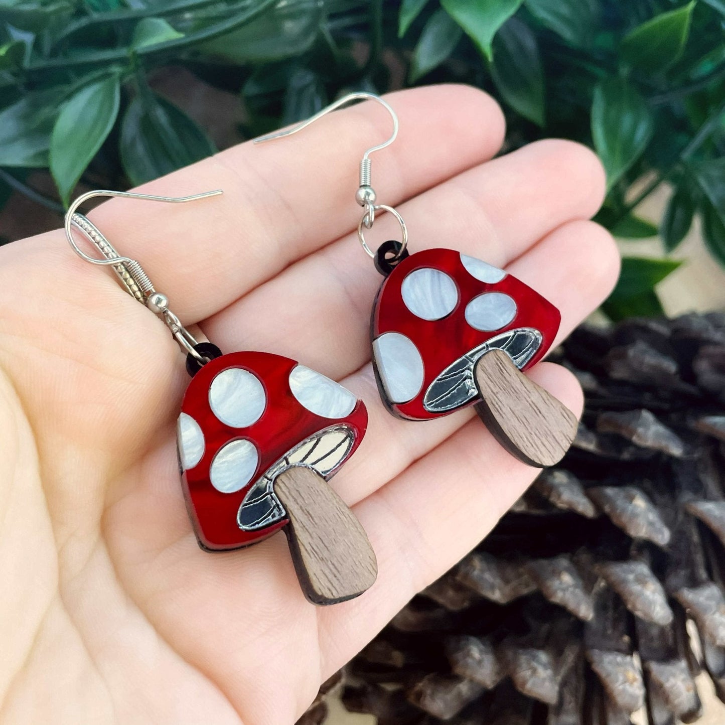 Marble Toadstool Earrings - Lost Minds Clothing