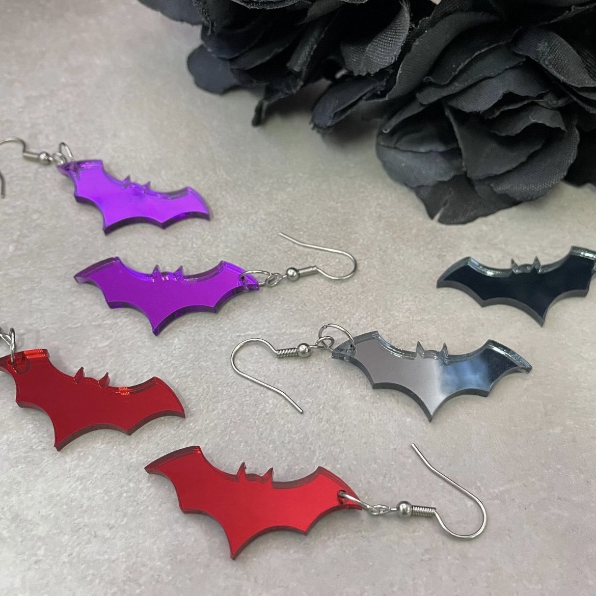 Mirror Bat Essential Earrings (3 options available) - Lost Minds Clothing