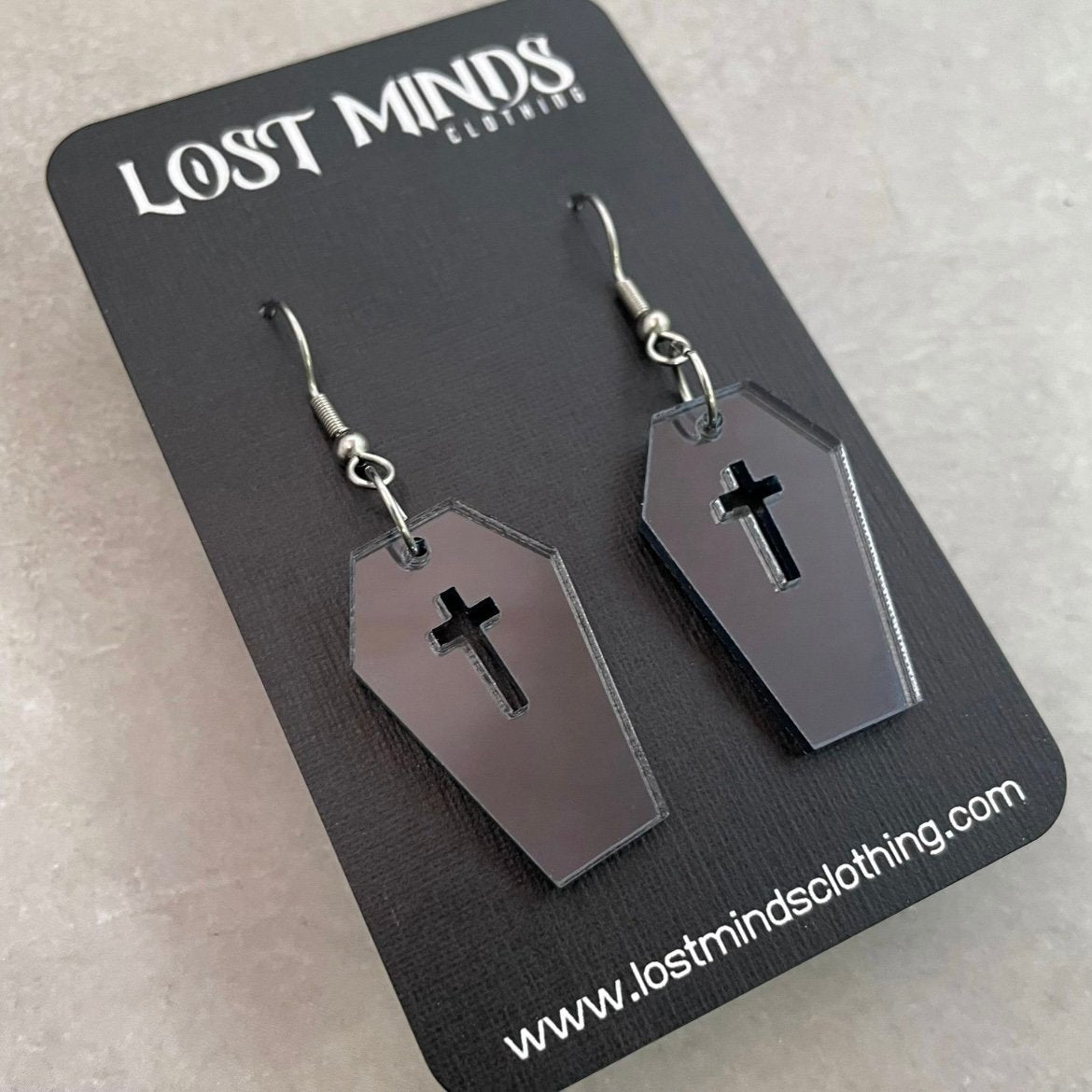 Mirror Coffin Essential Earrings (3 options available) - Lost Minds Clothing