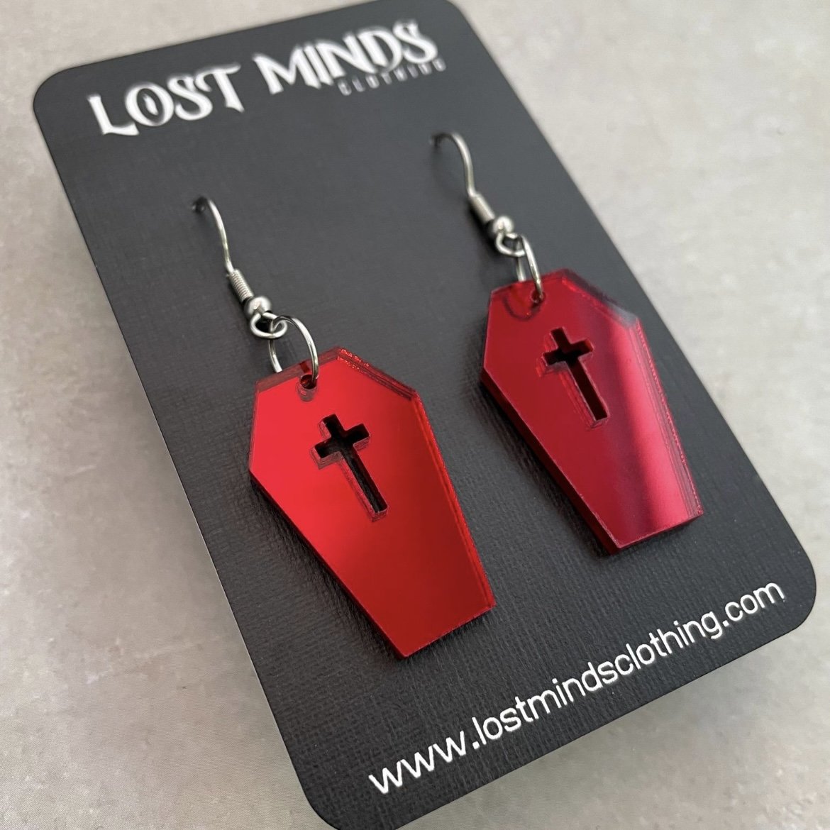 Mirror Coffin Essential Earrings (3 options available) - Lost Minds Clothing