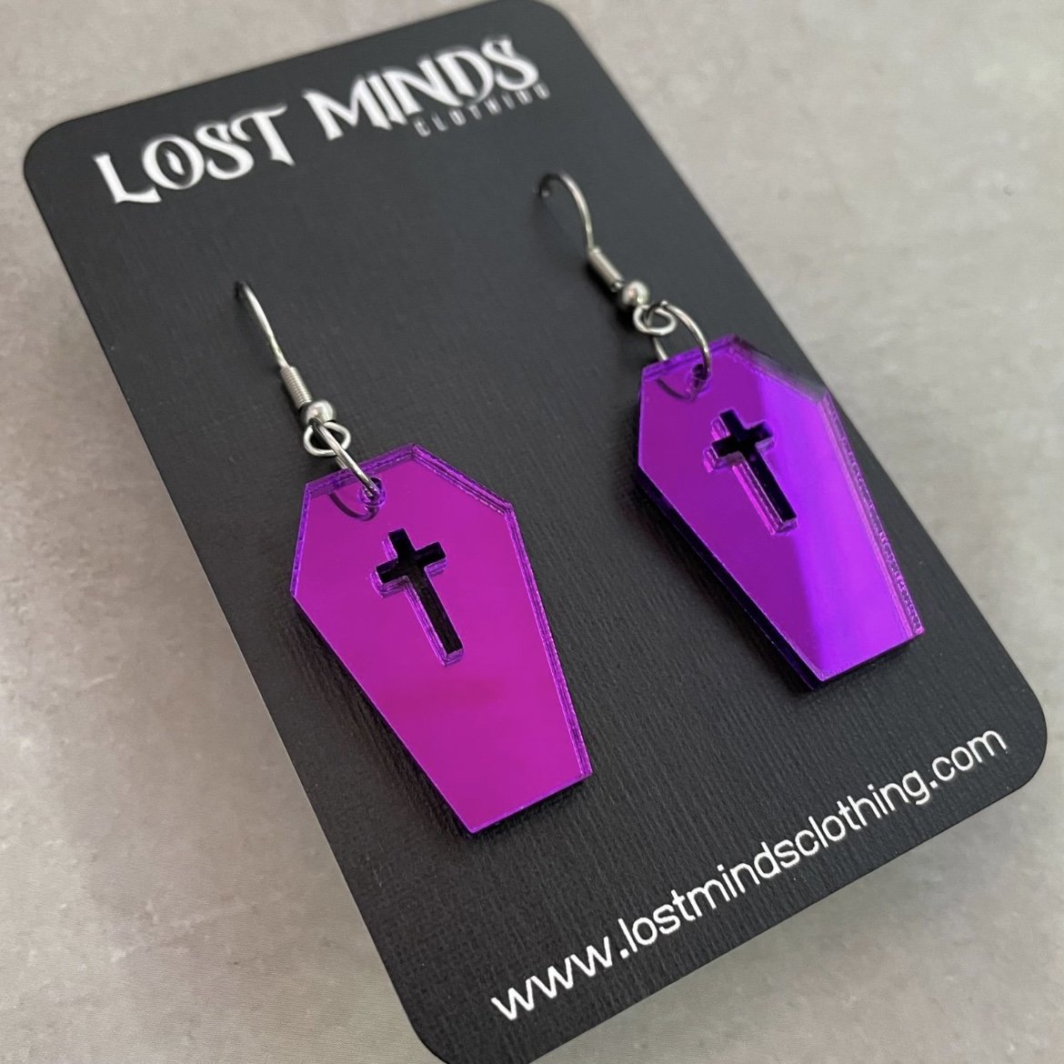 Mirror Coffin Essential Earrings (3 options available) - Lost Minds Clothing