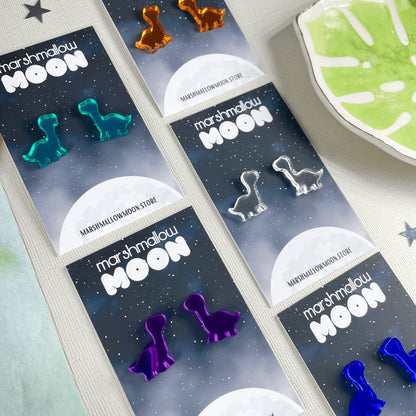 Mirror Dinosaur Stud (5 colours available) - Lost Minds Clothing