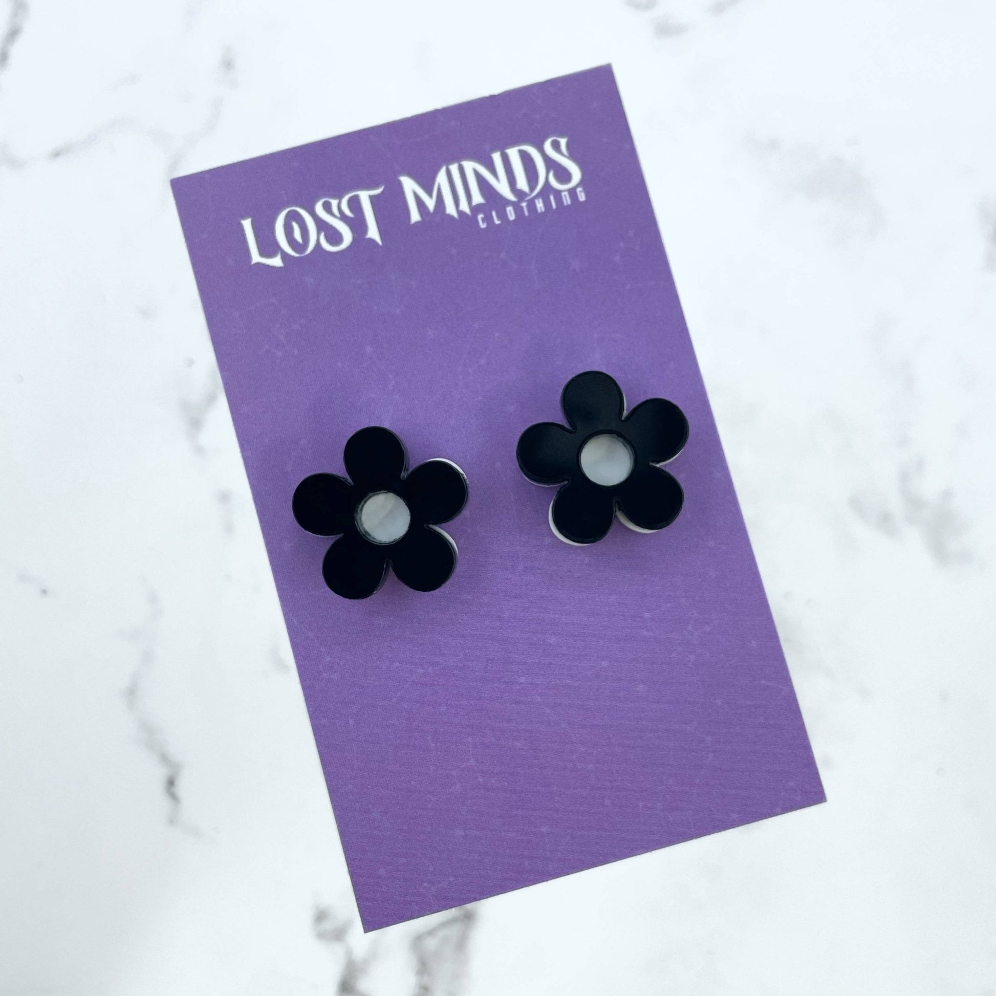 Monochromatic Daisy Statement Studs (2 colours available) - Lost Minds Clothing