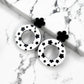 Monochromatic Layered Daisy Circle Earrings - Lost Minds Clothing