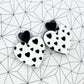 Monochromatic Layered Heart Earrings - Lost Minds Clothing
