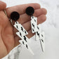 Monochromatic Layered Lightning Bolt Earrings - Lost Minds Clothing
