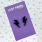 Monochromatic Lightning Bolt Studs (2 colours available) - Lost Minds Clothing