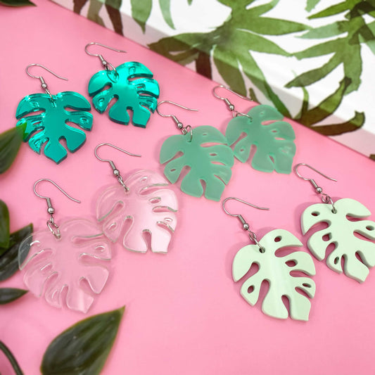 Monstera Earrings (4 colours available) - Lost Minds Clothing