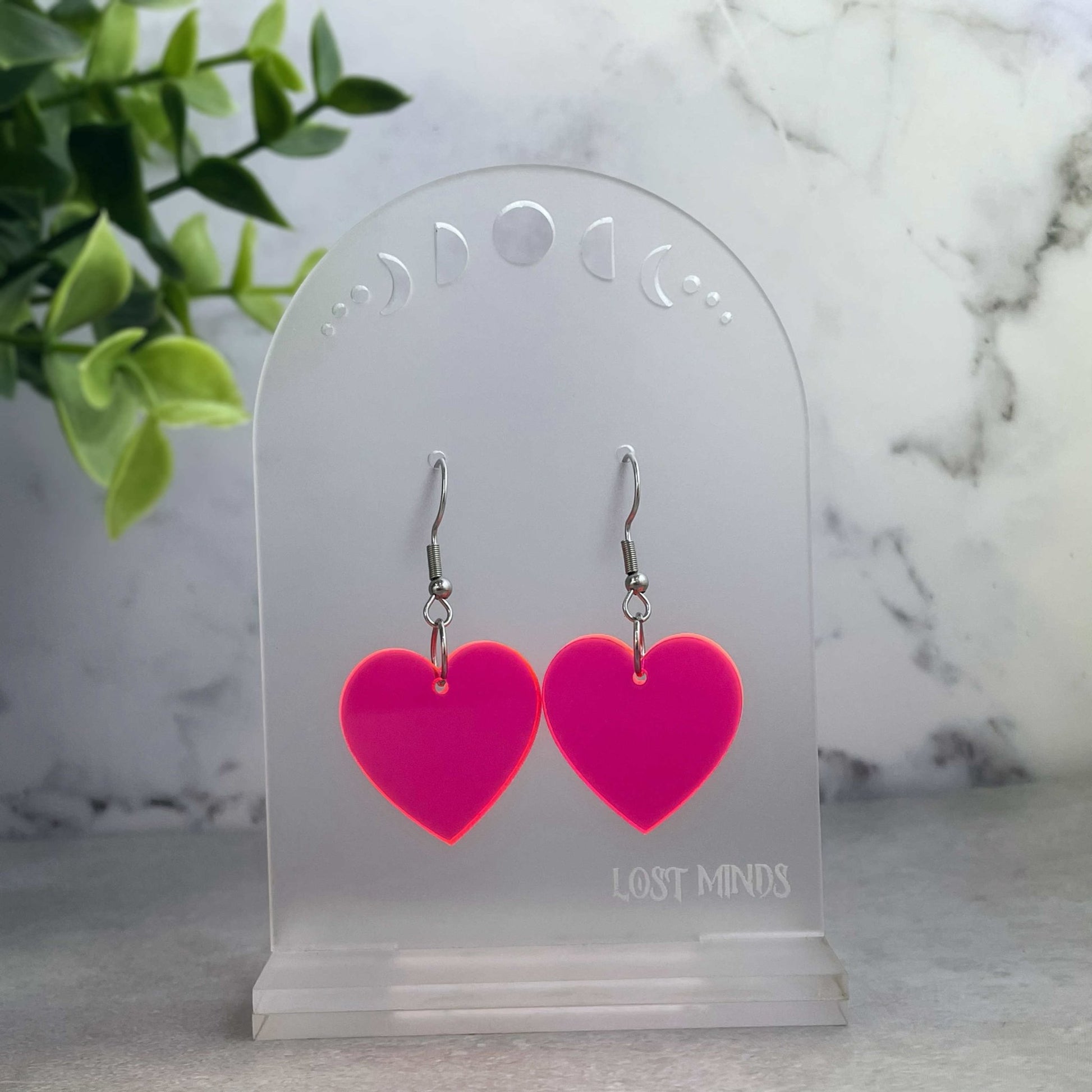 Neon Heart Essential Earrings (2 colours available) - Lost Minds Clothing