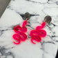 Neon Pink Snake Earrings - Lost Minds Clothing