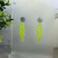 Neon Yellow Lightning Bolt Earrings - Lost Minds Clothing