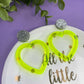 Neon Yellow Open Heart Earrings - Lost Minds Clothing