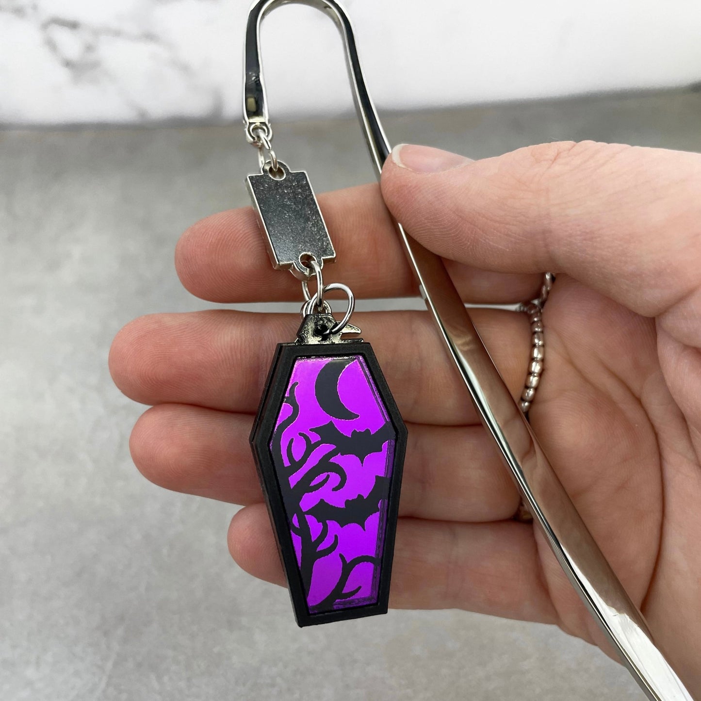 Purple Bat Coffin Bookmark - Lost Minds Clothing