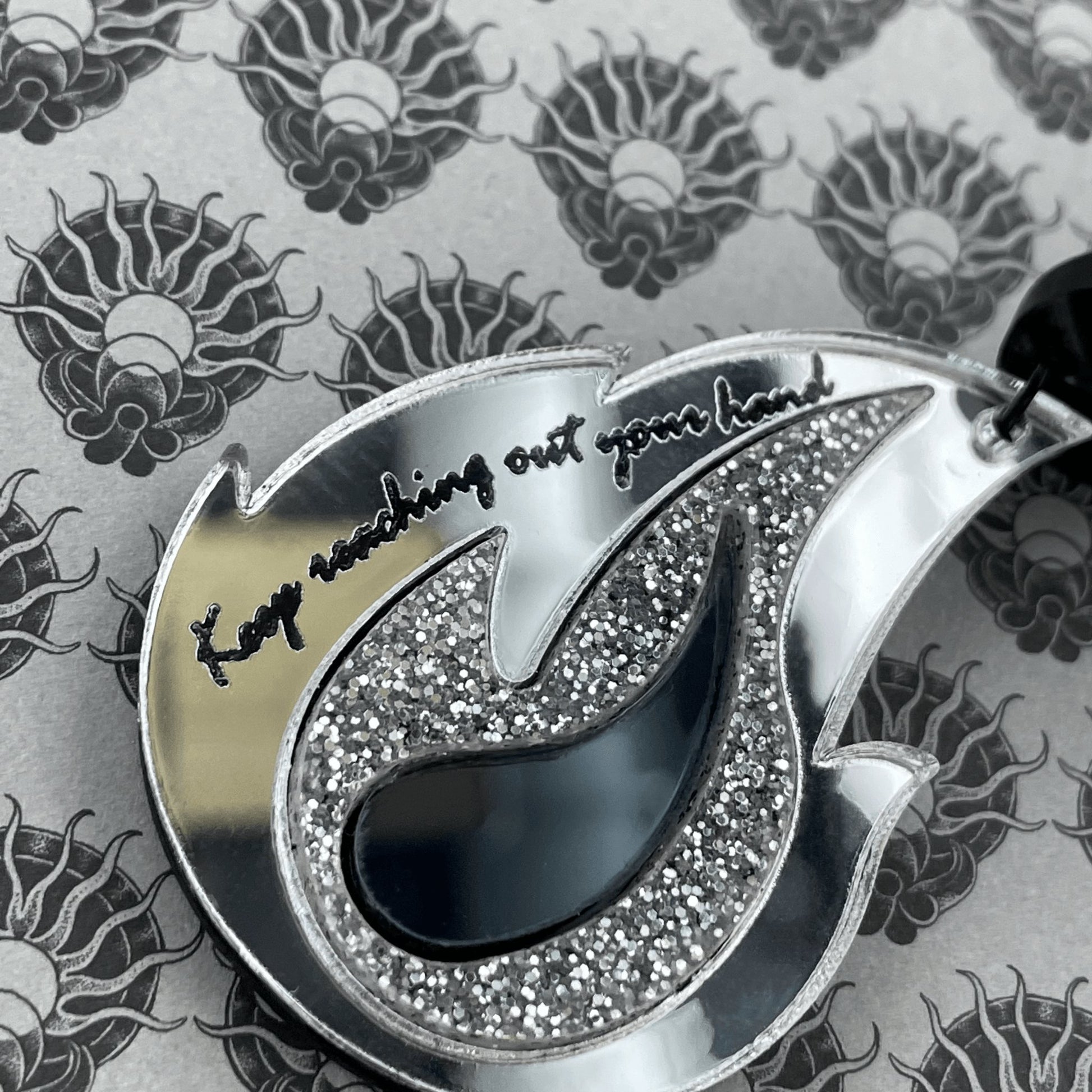 Silver Flame Acrylic Earrings - Lost Minds Clothing